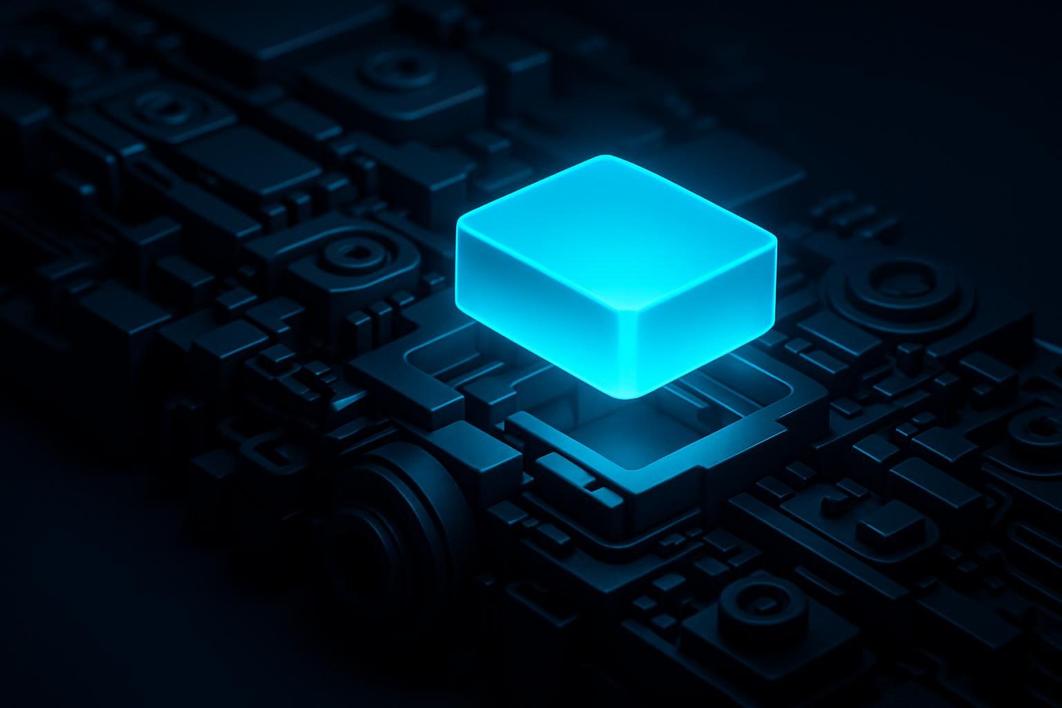 A luminous new module docking into an established dark machine of many parts